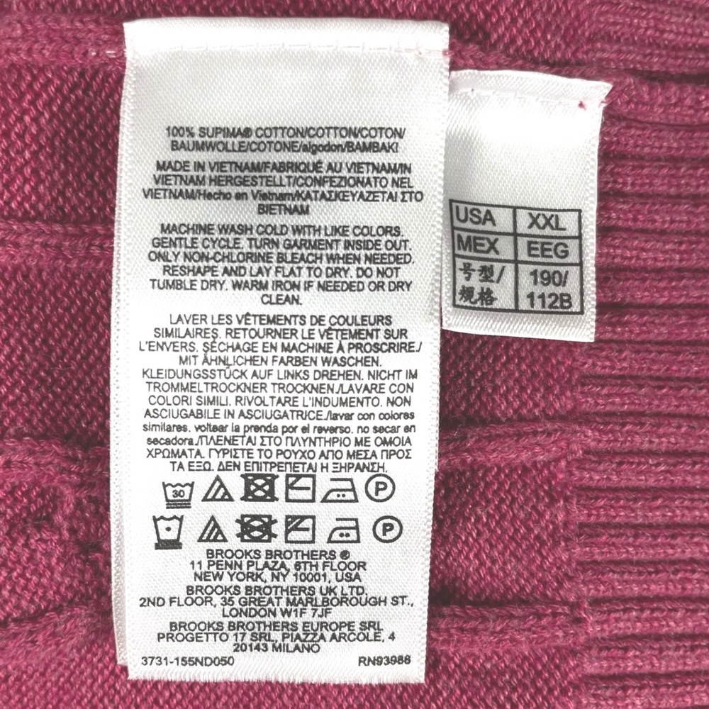 brooks brothers cable knit supima cotton sweater mens XXL crewneck old money - Picture 9 of 9